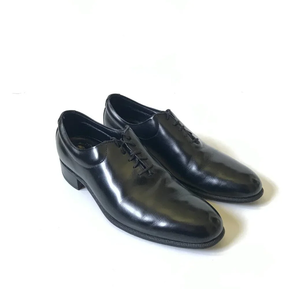 Johnson & Murphy Lace Up Loafers Dress Shoes Mens 7.5 Leather Tux Plain Toe